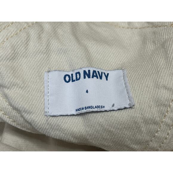 Old Navy Womens Cream Sleeveless Pocket Straight Leg Overall Jumpsuit Size 4 - Picture 4 of 5